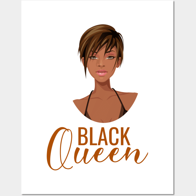 Black Queen, Black Woman, African American Woman Wall Art by UrbanLifeApparel